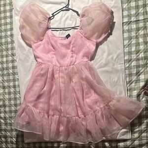 Pink Puff Sleeve Dress